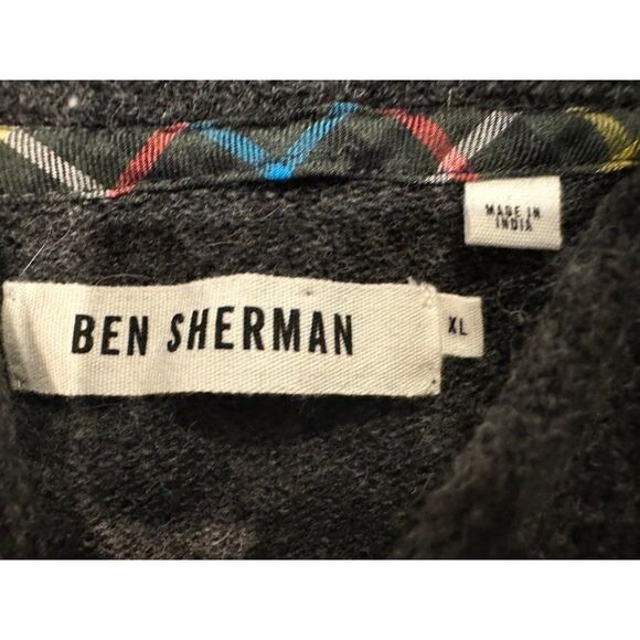 Ben Sherman Charcoal Gray Lambswool Mock Neck Pullover Cableknit Sweater XL - Picture 2 of 9